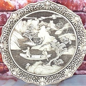 Vintage Ivory Dynasty Style Arkport Imports River and Mountain Chinese P…